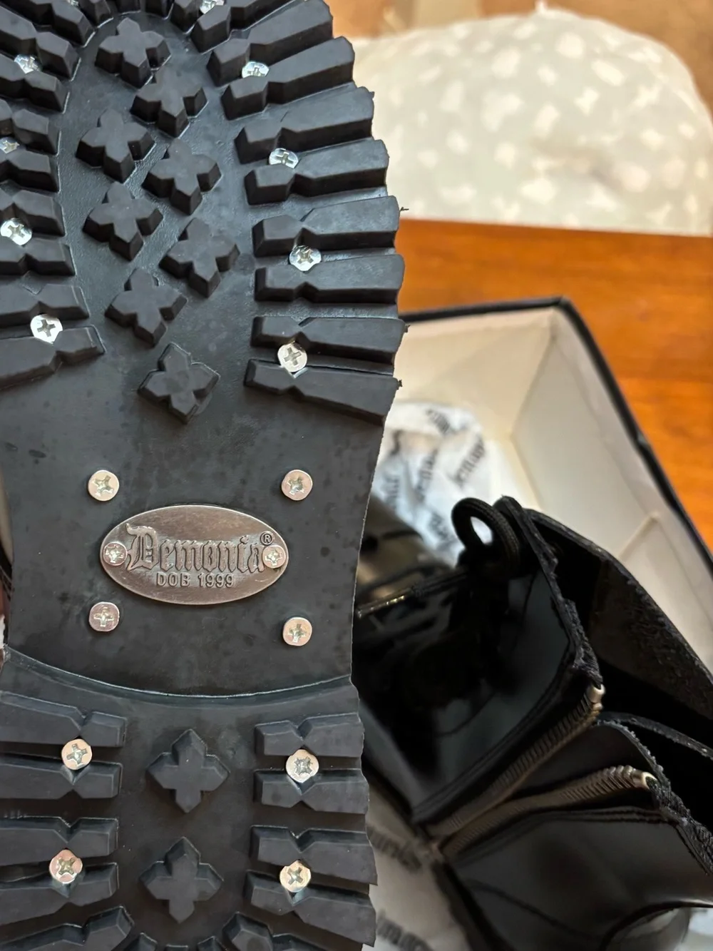 Demonia  Black Lace-Up Boots